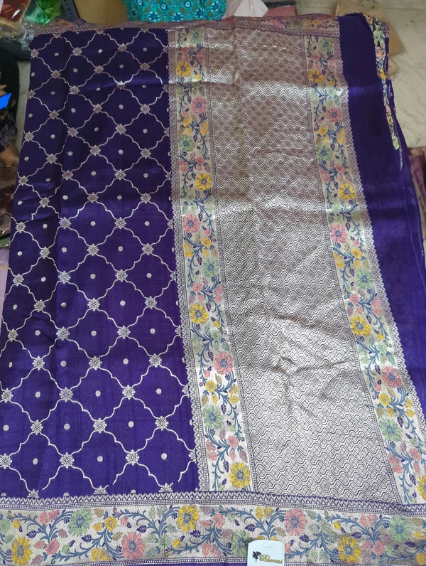tusser georgette - Pigment Indigo