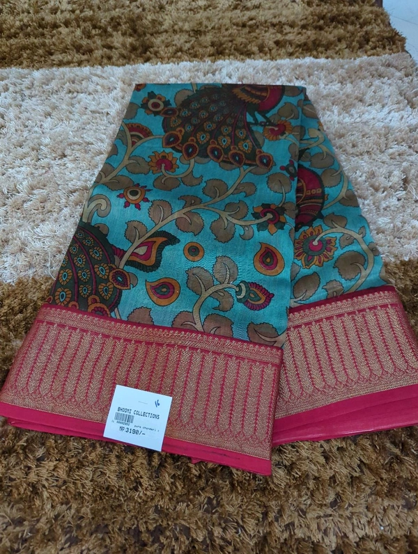 Pure Chanderi Digital  - Black 16