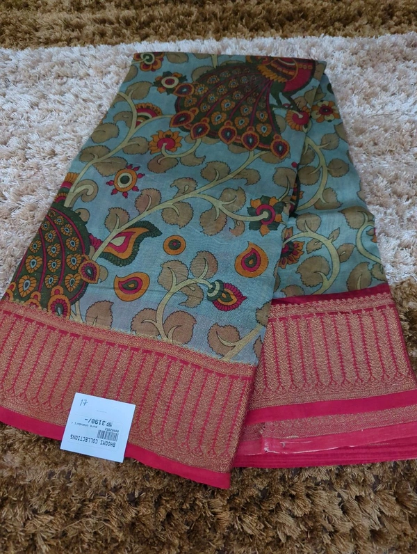 Pure Chanderi Digital  - Black 17