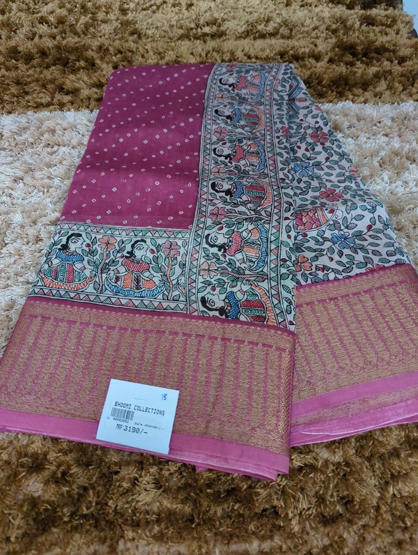 Pure Chanderi Digital  - Black 18
