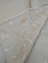 Mushru Tusser Embroidery  - Bone