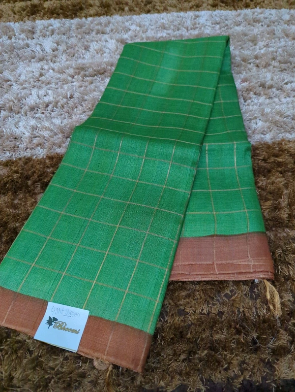 Pure Handloom Tusser  - green