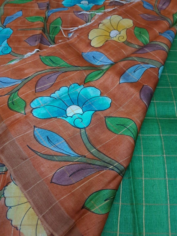 Pure Handloom Tusser  - green