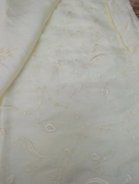 Mushru Tusser Embroidery  - White