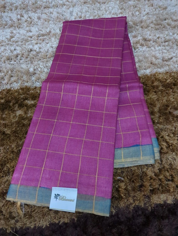Pure Handloom Tusser  - Purple Pizzazz