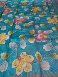 Pure Handloom Tusser  - Sea Nymph