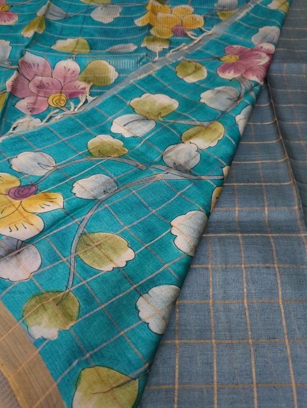 Pure Handloom Tusser  - Sea Nymph