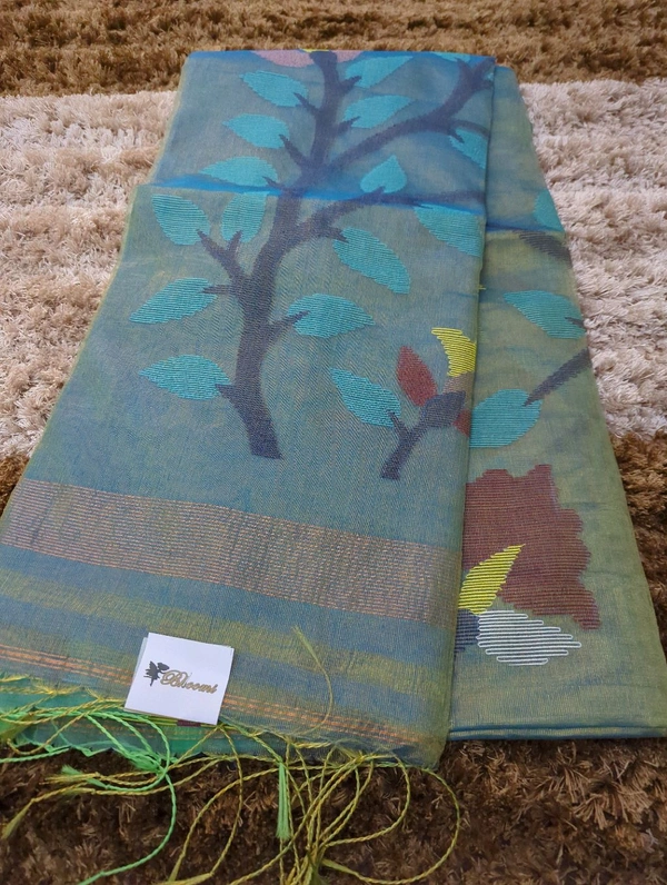 Pure Tissue Kora Jamdhani - Eastern Blue
