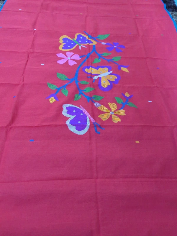 Pure Cotton Jamdhani Suit - Red 13