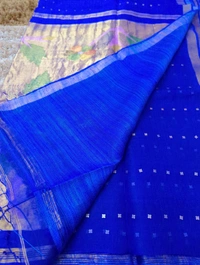 Pure Handloom Muslin Pythani - Blue