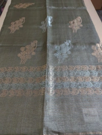 Pure Handloom Tusser Jamdhani - Gray