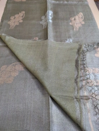 Pure Handloom Tusser Jamdhani - Gray
