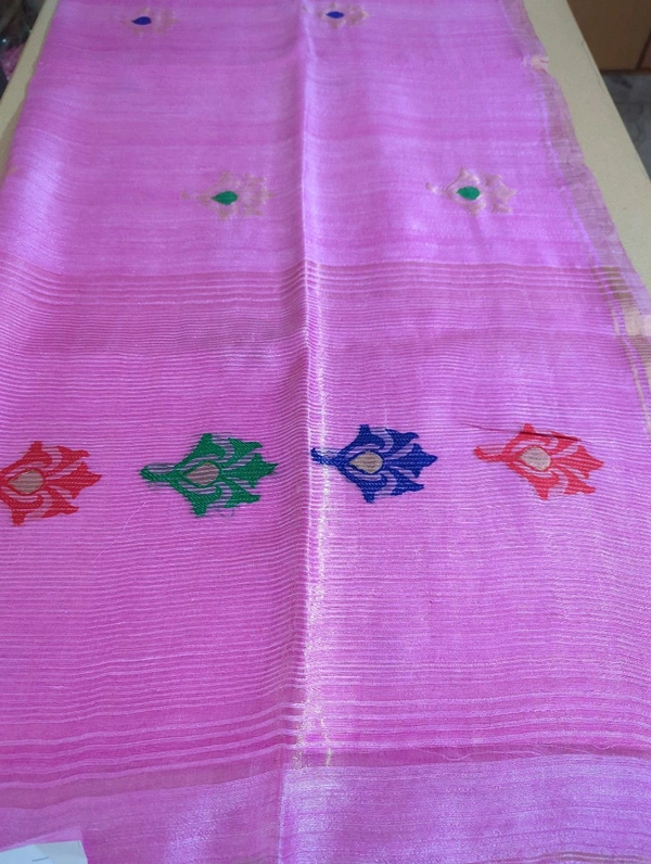 Pure Handloom Matka Designer  - pink