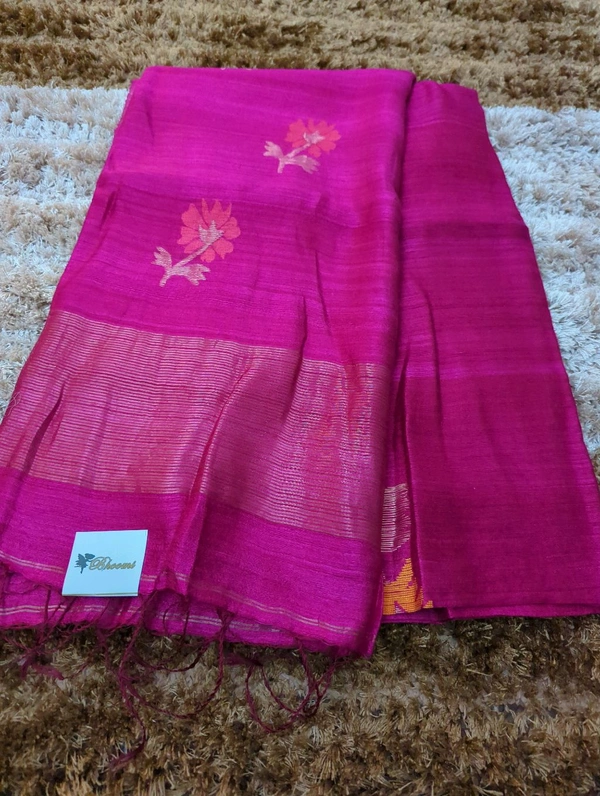 Pure Handloom Matka Silk - pink