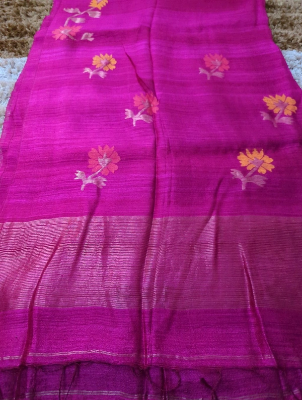 Pure Handloom Matka Silk - pink