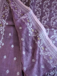 Pure Handloom Tusser Jamdhani  - Purple