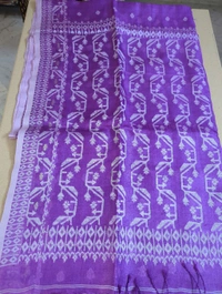 Pure Handloom Tusser Jamdhani  - violet