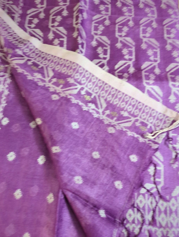 Pure Handloom Tusser Jamdhani  - violet