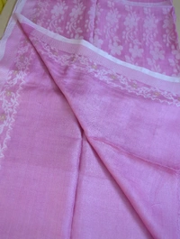 Pure Handloom Tusser Jamdhani  - Lavender Rose