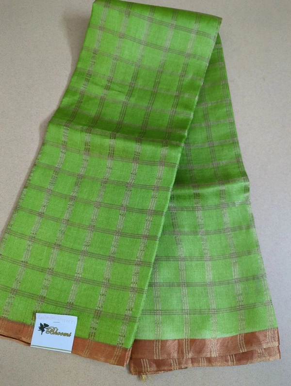 Pure Handloom Tusser  - Green
