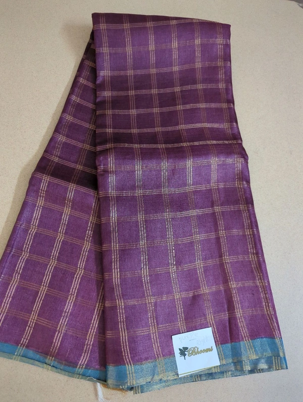 Pure Handloom Tusser  - Purple