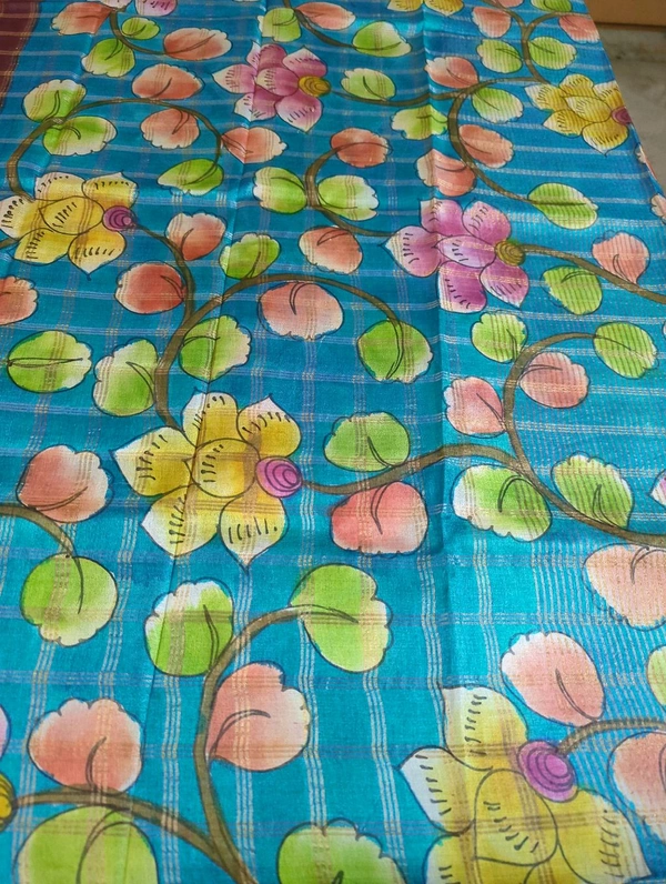 Pure Handloom Tusser  - Purple