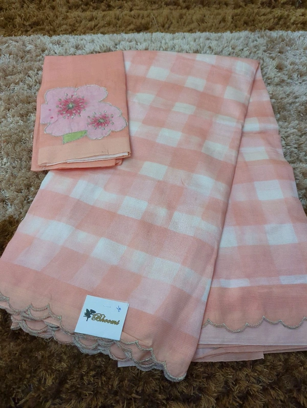 Pure Handloom Mangalagiri Pattu With Patch Work - White 16