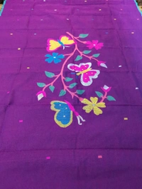 Pure Cotton Jamdhani Suit - Purple