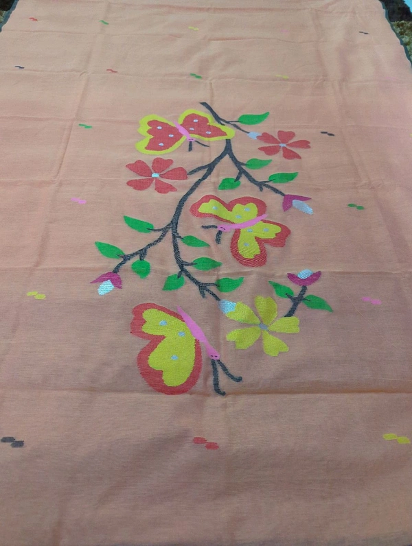Pure Cotton Jamdhani Suit - orange 12