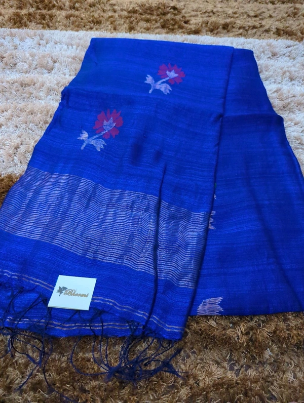 Pure Handloom Matka Silk - Blue