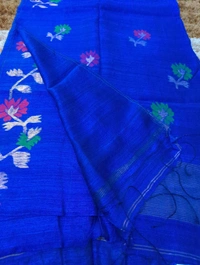Pure Handloom Matka Silk - Blue