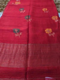Pure Handloom Matka Silk - Red