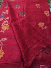 Pure Handloom Matka Silk - Red