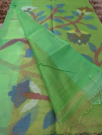 Pure Tissue Kora Jamdhani - Green