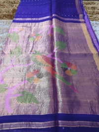 Pure Handloom Muslin Pythani - Pigment Indigo