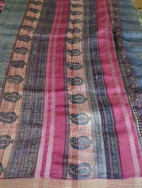 Pure Chanderi Checks - blue
