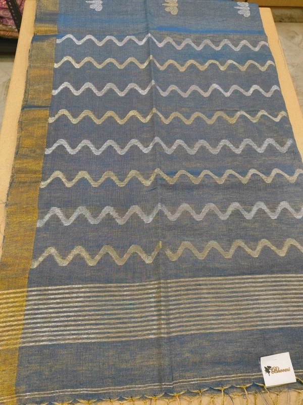 Tissue Lenin Weaving  - Blue