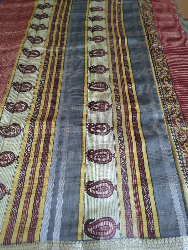 Pure Chanderi Checks - red