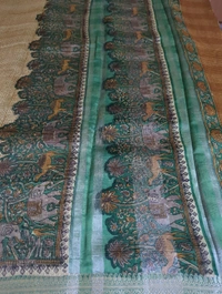 Pure Chanderi Checks - Teal
