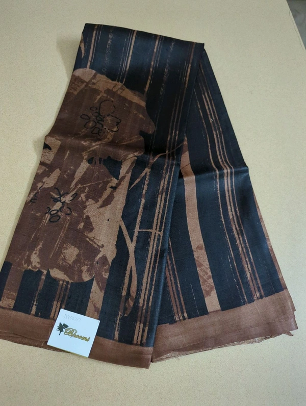 Pure Silk Designer  - Brown and black