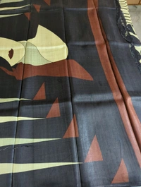 Pure Silk Designer  - Brown and black