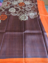 Pure Silk Designer  - Brown and orange