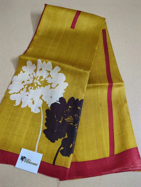 Pure Silk Designer  - Gold and red