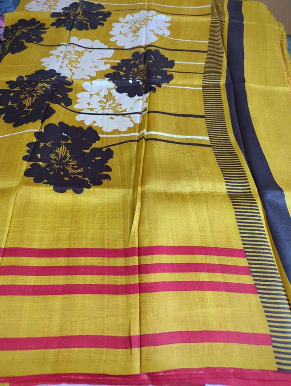 Pure Silk Designer  - Gold and red