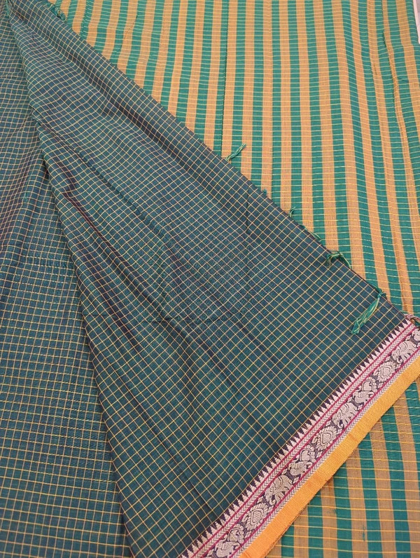Pure Handloom Narayanapet Cotton - green 1