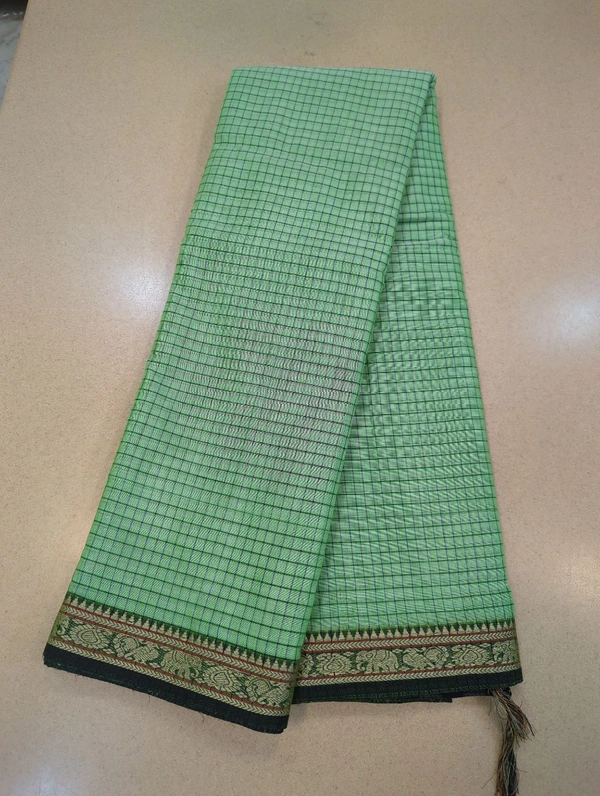 Pure Handloom Narayanapet Cotton - Mint Green 2