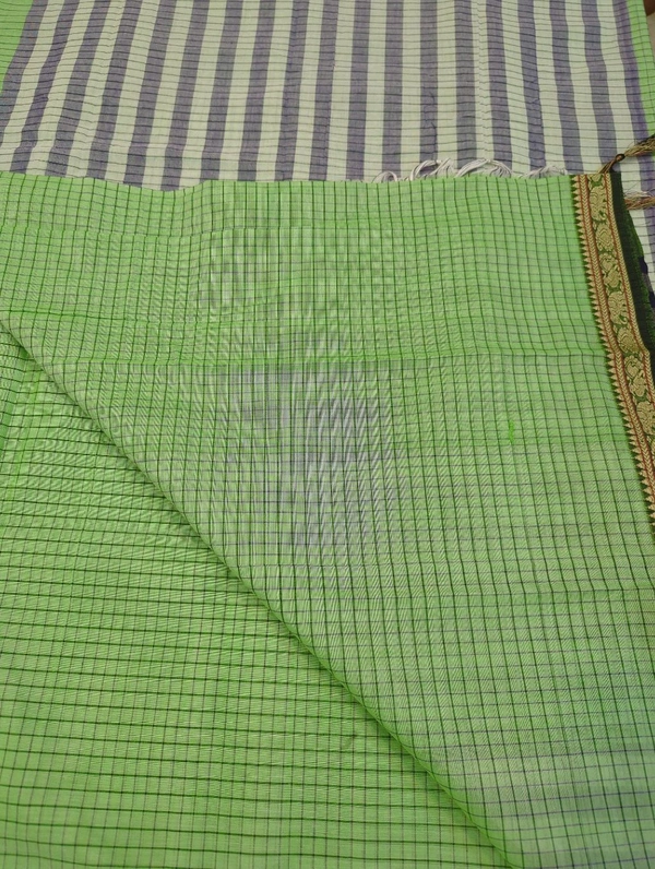 Pure Handloom Narayanapet Cotton - Mint Green 2