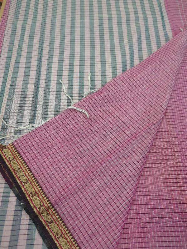 Pure Handloom Narayanapet Cotton - Blush Pink 5