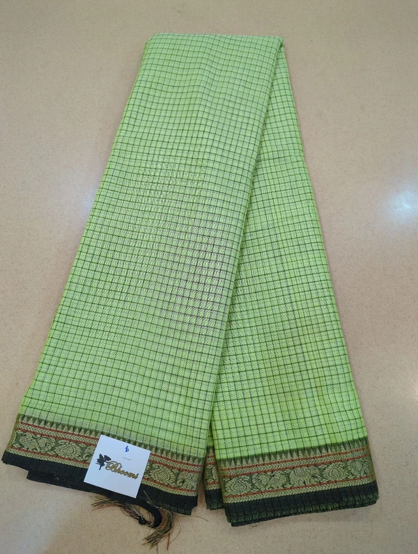 Pure Handloom Narayanapet Cotton - Snowy Mint 6