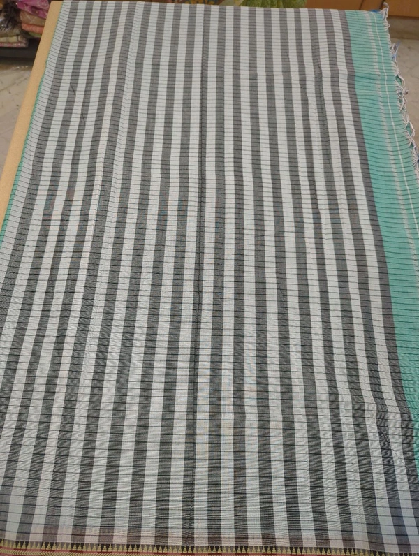 Pure Handloom Narayanapet Cotton - Jungle Mist 7
